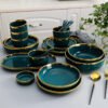 Dark Green Black Crokery Fine Bone China Ceramic Tableware Porcelain Ceramics Plates Dinnerware Dinner Set