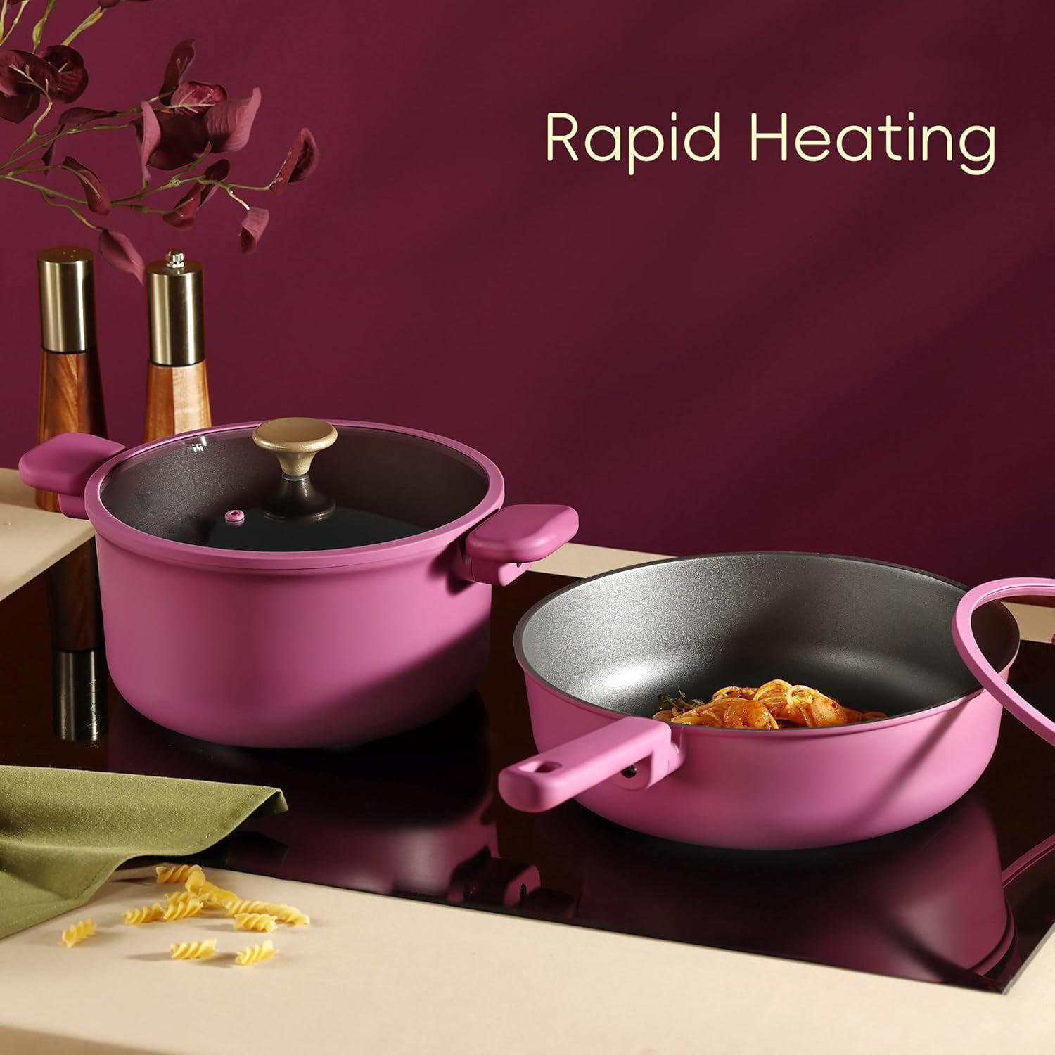 Hot Sale New Arrival 11-Piece Nonstick Induction Aluminum Cookware Sets Nonstick Casserole Pots and Pans for the Kitchen - Image 5