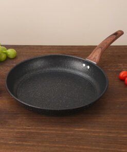 Alternative view of Non Stick Maifan Stone Frying Pan Set 3 Piece Cookware Set Wooden Handle Pan Set for Home Kitchen