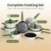 Modern Die Cast Aluminum Sustainable 8-Piece Cookware Set Floral Decal Ceramic Non-Stick Coating Dishwasher Safe Kitchen Pots