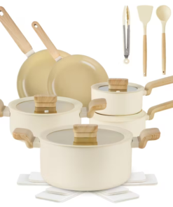 Modern Nonstick Ceramic Pro 17pcs Cookware Set Lids Kitchen Outdoor Induction Healthy Aluminium Lightweight Oven Safe Pots Pans