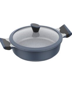 Blue 6-Piece Eco-Friendly Oven Safe Cookware Set Non-Stick Aluminium Pots Tempered Glass Lids Frying Pans for All Hobs Induction - Image 5