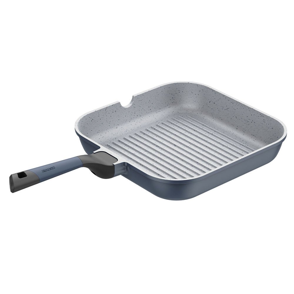 Blue 6-Piece Eco-Friendly Oven Safe Cookware Set Non-Stick Aluminium Pots Tempered Glass Lids Frying Pans for All Hobs Induction - Image 7