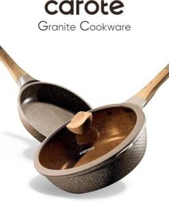 Geling Factory Custom 26PCS Non Stick Aluminum Kitchen Cookware Sets Wholesale Brown Induction Cooking Pots and Pans Sets - Image 6