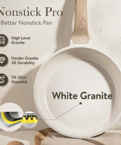 21 Pcs Write Granite Aluminum Cookware Set Induction Bottom Pans Pots Nonstick Coating for Kitchen - Image 3