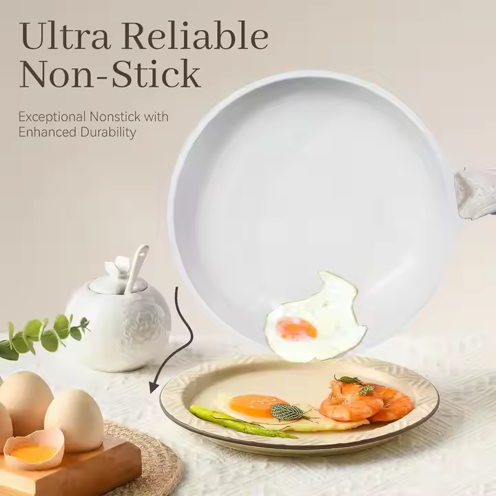 High Quality Modern Die-Cast Aluminum Spiral Marble Nonstick Eco-Friendly Cookware Set Pots Pans Wooden Handle Custom Logo - Image 3