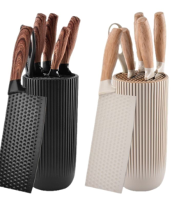 Japanese Style 6-Piece Stainless Steel Professional Chef Cooking Knives Set Ambidextrous Handles Kitchen Utility