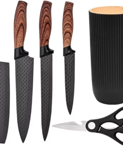 Alternative view of Japanese Style 6-Piece Stainless Steel Professional Chef Cooking Knives Set Ambidextrous Handles Kitchen Utility