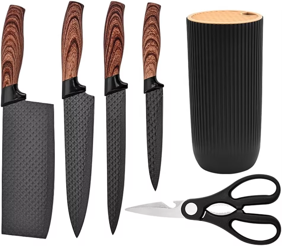 Japanese Style 6-Piece Stainless Steel Professional Chef Cooking Knives Set Ambidextrous Handles Kitchen Utility - Image 2