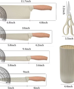 Japanese Style 6-Piece Stainless Steel Professional Chef Cooking Knives Set Ambidextrous Handles Kitchen Utility - Image 3