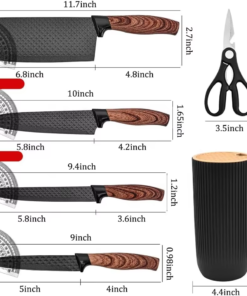 Japanese Style 6-Piece Stainless Steel Professional Chef Cooking Knives Set Ambidextrous Handles Kitchen Utility - Image 4