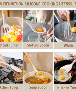 New Home Kitchen 33-Piece Silicone Cooking Utensils Set Non-Stick Heat Resistant Food Grade Dishwasher Safe Sustainable - Image 3