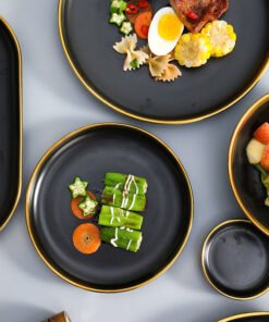 Ceramic Dinner Plates Dinnerware Set Dishes Luxury Green Food Plate Set Salad Soup Bowl Plate and Bowls Set for Restaurant Hotel - Image 4