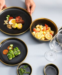 Ceramic Dinner Plates Dinnerware Set Dishes Luxury Green Food Plate Set Salad Soup Bowl Plate and Bowls Set for Restaurant Hotel - Image 5