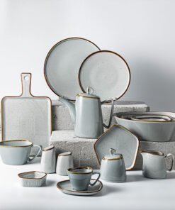 Stoneware Set Vajilla China Ceramic Dinner Set Customized Themed Nordic Porcelain Dinnerware Speckle Restaurant Use Crockery