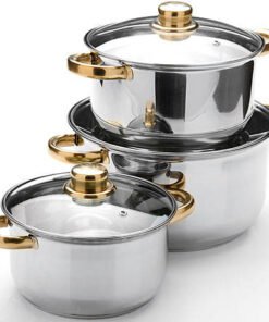 12-Piece Stainless Steel Minimalist Design Cookware Set Kitchenware Casserole Ollas Cooking Pot Set - Image 3