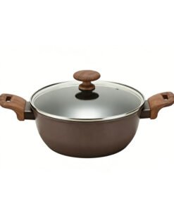 Alternative view of 12Pcs Non Stick Aluminum Cookware Set, Induction Wood Grain Handle Frying Casserole Sauce Crepe Pan Home Kitchen