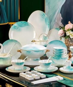 Jingdezhen Bone Porcelain Luxury Dinnerware Set Bowl Dish Plate Household European Style Ceramics Dinner Set 72 Pcs