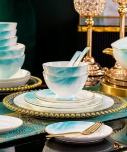 Jingdezhen Bone Porcelain Luxury Dinnerware Set Bowl Dish Plate Household European Style Ceramics Dinner Set 72 Pcs - Image 3