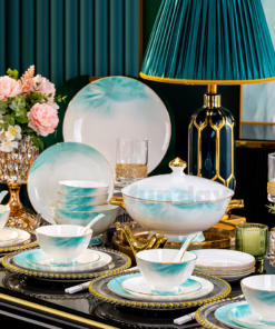 Jingdezhen Bone Porcelain Luxury Dinnerware Set Bowl Dish Plate Household European Style Ceramics Dinner Set 72 Pcs - Image 6